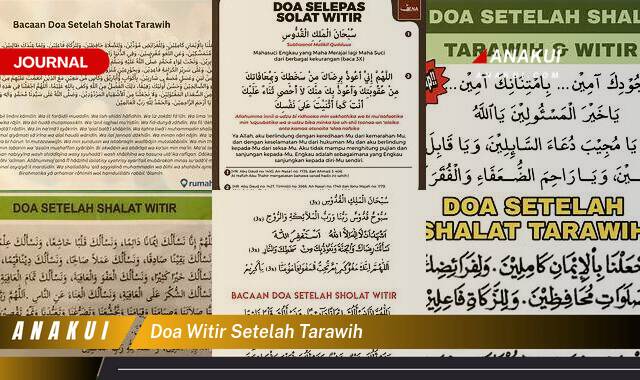 doa witir setelah tarawih