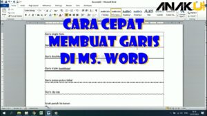 Cara Membuat Garis Di Word