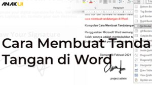 Cara Membuat Tanda Tangan Di Word